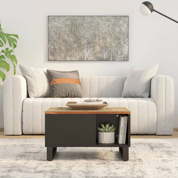 VidaXL tömör újrahasznosított fa dohányzóasztal 60 x 50 x 35 cm