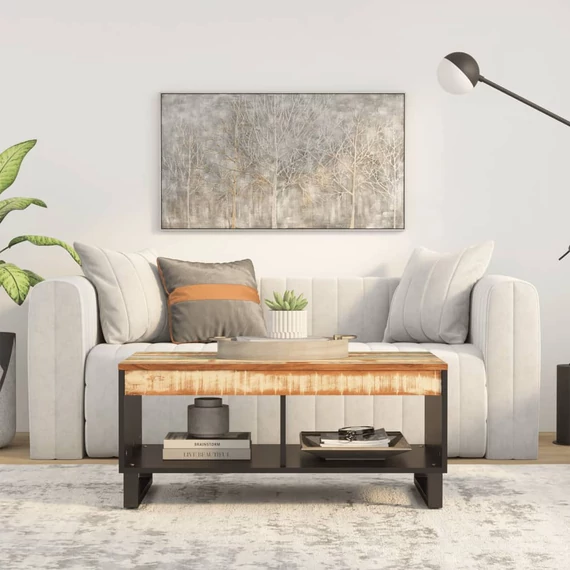 VidaXL tömör újrahasznosított fa dohányzóasztal 90 x 50 x 40 cm