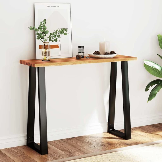 VidaXL tömör akácfa konzolasztal természetes éllel 110x35x80 cm