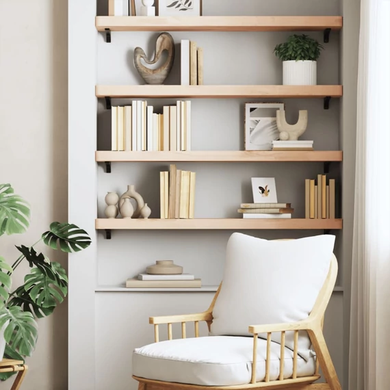 VidaXL tömör bükkfa fali polc 80 x 20 x 4 cm