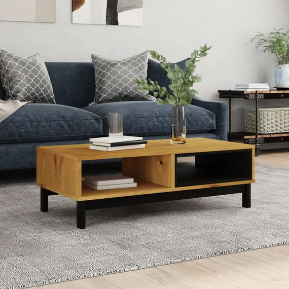 VidaXL FLAM tömör fenyőfa dohányzóasztal 100 x 50 x 32,5 cm