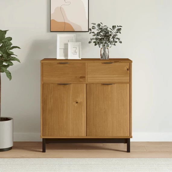 VidaXL FLAM tömör fenyőfa kisszekrény 80x40x80 cm