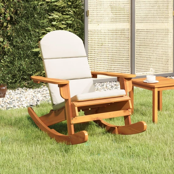 VidaXL tömör akácfa Adirondack hintaszék párnával