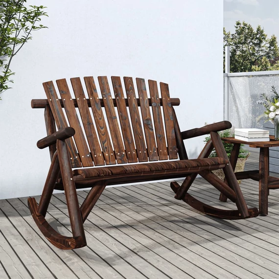 VidaXL 2 személyes tömör lucfenyő kerti hintapad 123 x 96 x 102 cm