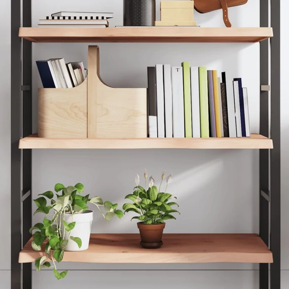 VidaXL kezeletlen tömör tölgyfa fali polc 80x50x(2-4) cm