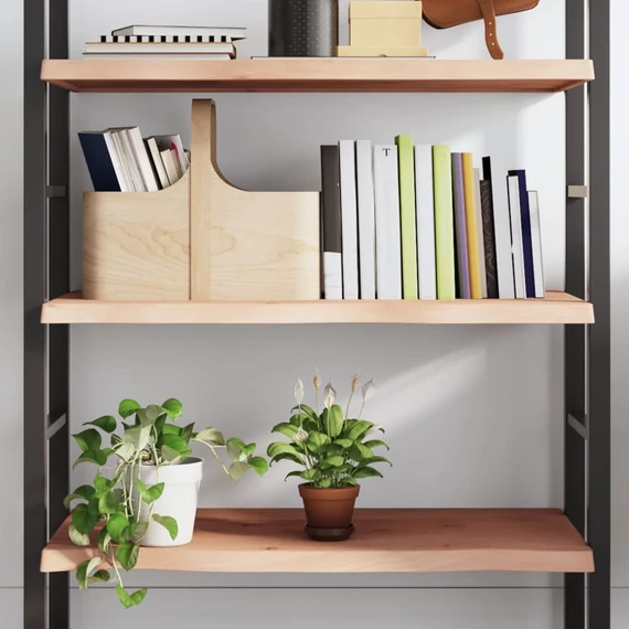 VidaXL kezeletlen tömör tölgyfa fali polc 80x60x(2-4) cm