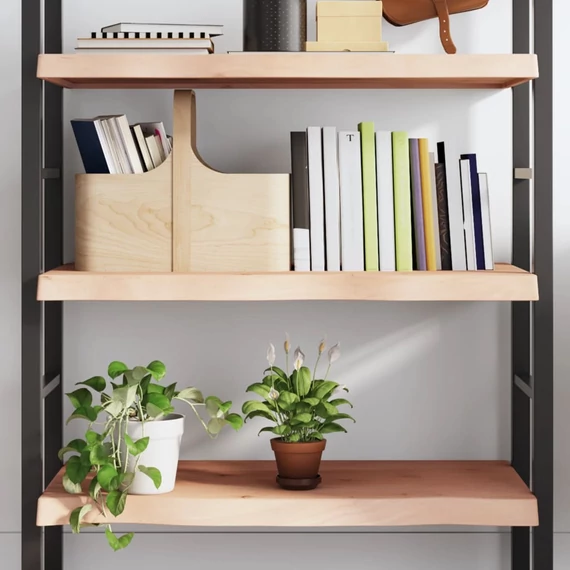 VidaXL kezeletlen tömör tölgyfa fali polc 80x60x(2-6) cm