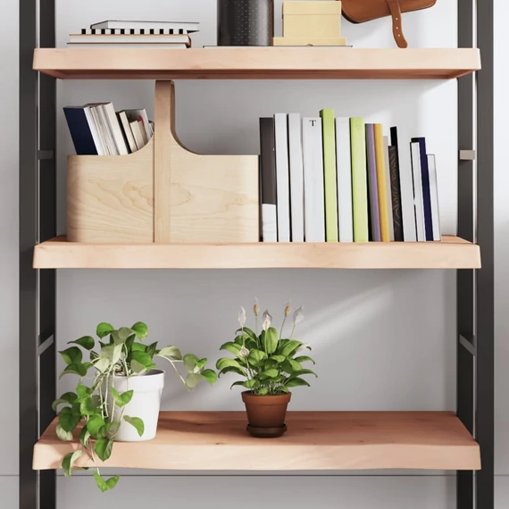 VidaXL kezeletlen tömör tölgyfa fali polc 100x60x(2-6) cm