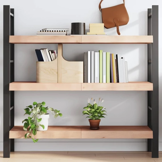 VidaXL kezeletlen tömör tölgyfa fali polc 120x30x(2-6) cm