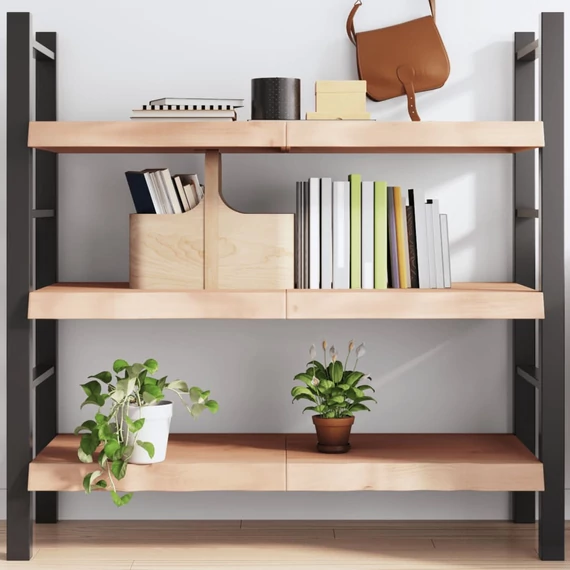 VidaXL kezeletlen tömör tölgyfa fali polc 120x60x(2-6) cm