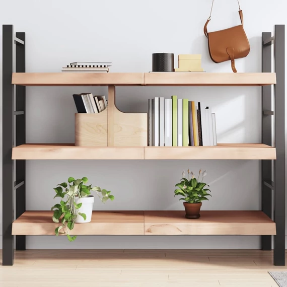 VidaXL kezeletlen tömör tölgyfa fali polc 140x50x(2-6) cm