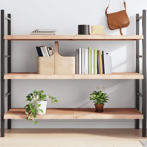 VidaXL kezeletlen tömör tölgyfa fali polc 140x60x(2-4) cm