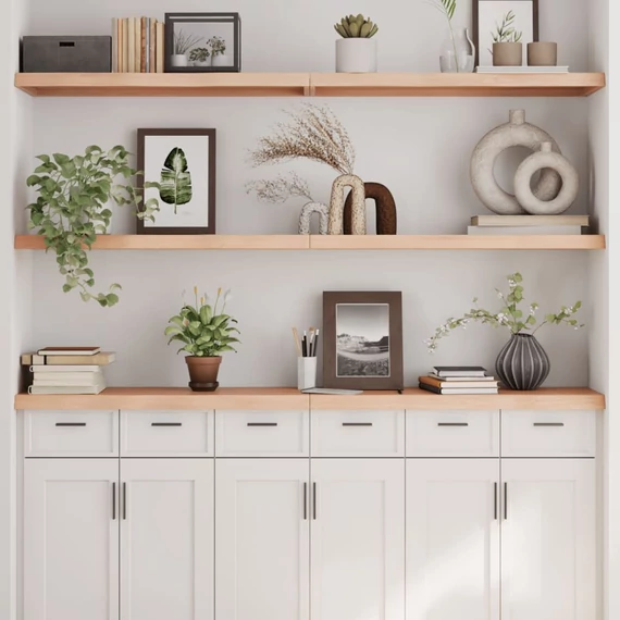 VidaXL kezeletlen tömör tölgyfa fali polc 160x40x(2-4) cm