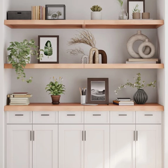 VidaXL kezeletlen tömör tölgyfa fali polc 180x50x(2-6) cm