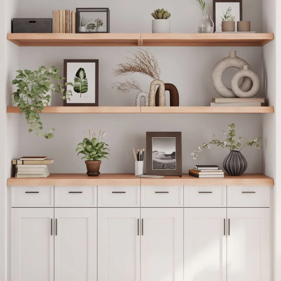 VidaXL kezeletlen tömör tölgyfa fali polc 180x60x(2-4) cm