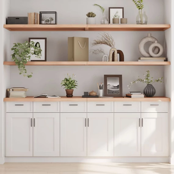 VidaXL kezeletlen tömör tölgyfa fali polc 200x60x(2-4) cm