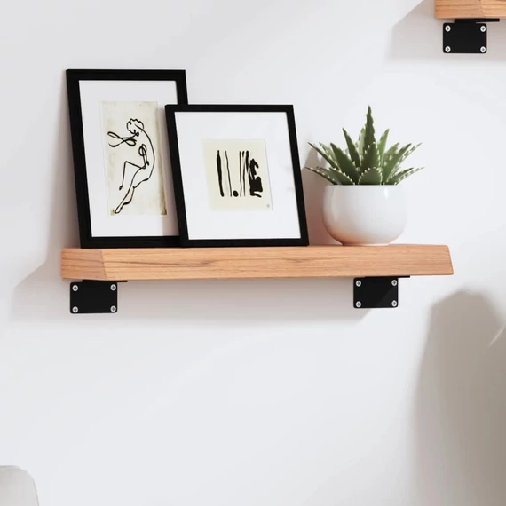 VidaXL világosbarna kezelt tömör tölgyfa fali polc 40x10x4 cm