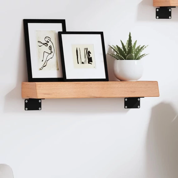 VidaXL világosbarna kezelt tömör tölgyfa fali polc 40x10x6 cm