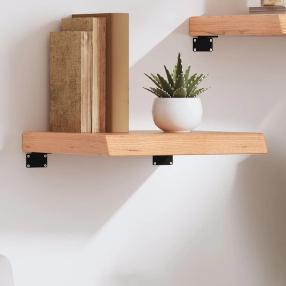 VidaXL világosbarna kezelt tömör tölgyfa fali polc 40x40x(2-6) cm