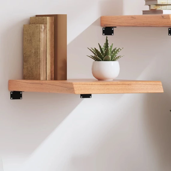 VidaXL világosbarna kezelt tömör tölgyfa fali polc 40x50x(2-6) cm
