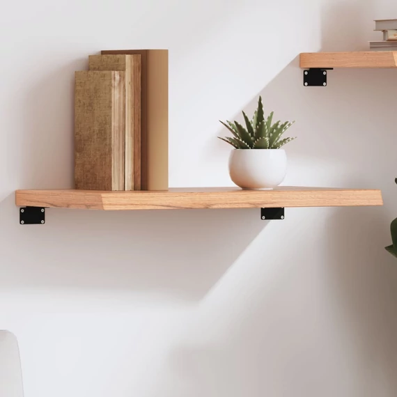 VidaXL világosbarna kezelt tömör tölgyfa fali polc 60x40x(2-4) cm