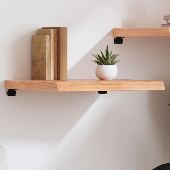 VidaXL világosbarna kezelt tömör tölgyfa fali polc 60x60x(2-6) cm