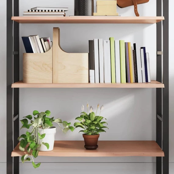 VidaXL világosbarna kezelt tömör tölgyfa fali polc 80x40x2 cm