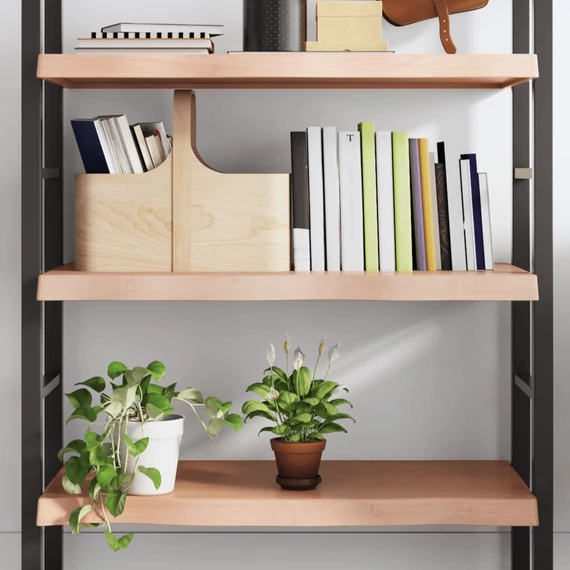 VidaXL világosbarna kezelt tömör tölgyfa fali polc 80x60x(2-6) cm
