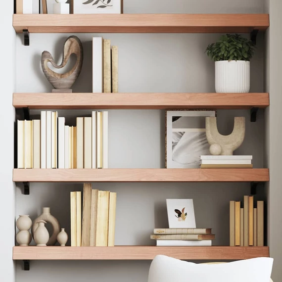 VidaXL világosbarna kezelt tömör tölgyfa fali polc 100x30x(2-6) cm