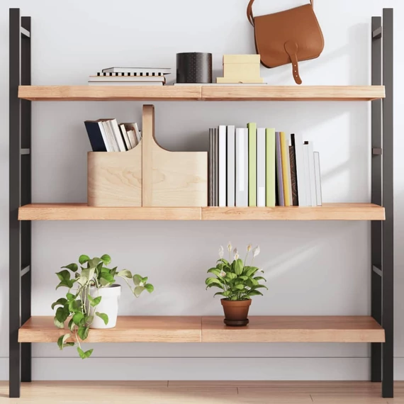 VidaXL világosbarna kezelt tömör tölgyfa fali polc 120 x 40 x (2-4) cm