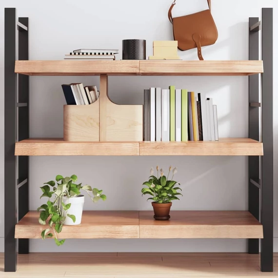 VidaXL világosbarna kezelt tömör tölgyfa fali polc 120 x 50 x (2-6) cm
