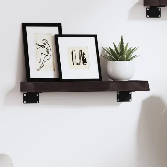 VidaXL sötétbarna kezelt tömör tölgyfa fali polc 40x10x4 cm