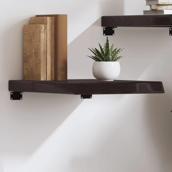 VidaXL sötétbarna kezelt tömör tölgyfa fali polc 40x60x(2-6) cm