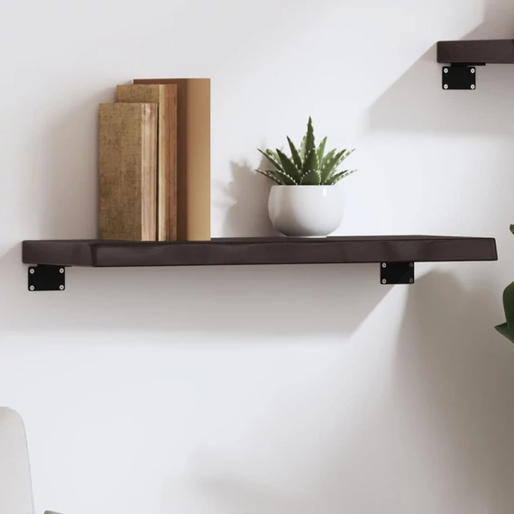 VidaXL sötétbarna kezelt tömör tölgyfa fali polc 60x20x4 cm