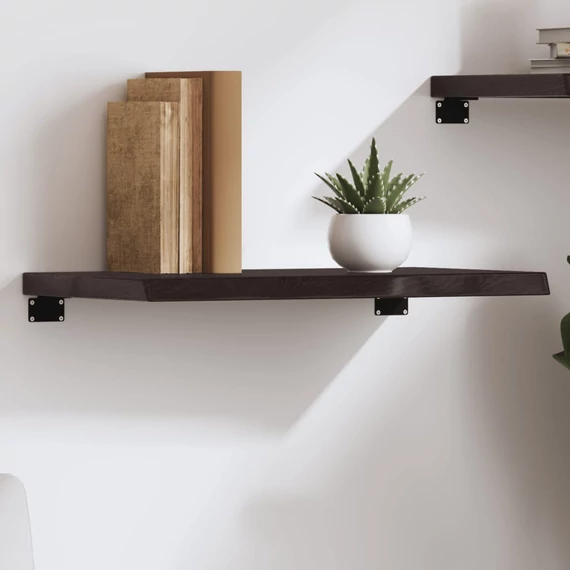 VidaXL sötétbarna kezelt tömör tölgyfa fali polc 60x30x(2-4) cm