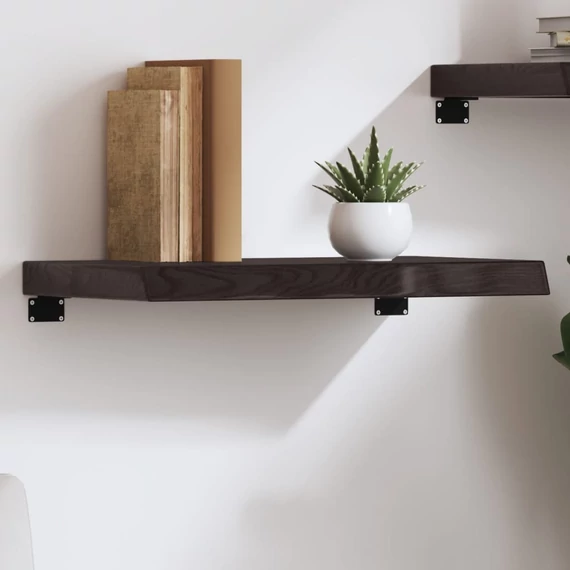 VidaXL sötétbarna kezelt tömör tölgyfa fali polc 60x30x(2-6) cm