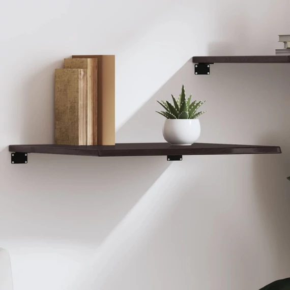 VidaXL sötétbarna kezelt tömör tölgyfa fali polc 60x50x2 cm