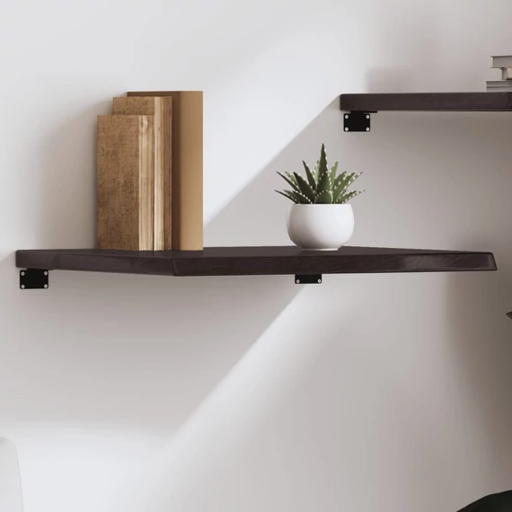 VidaXL sötétbarna kezelt tömör tölgyfa fali polc 60x50x(2-4) cm