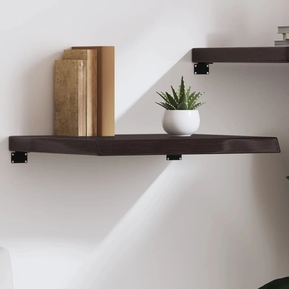 VidaXL sötétbarna kezelt tömör tölgyfa fali polc 60x50x(2-6) cm