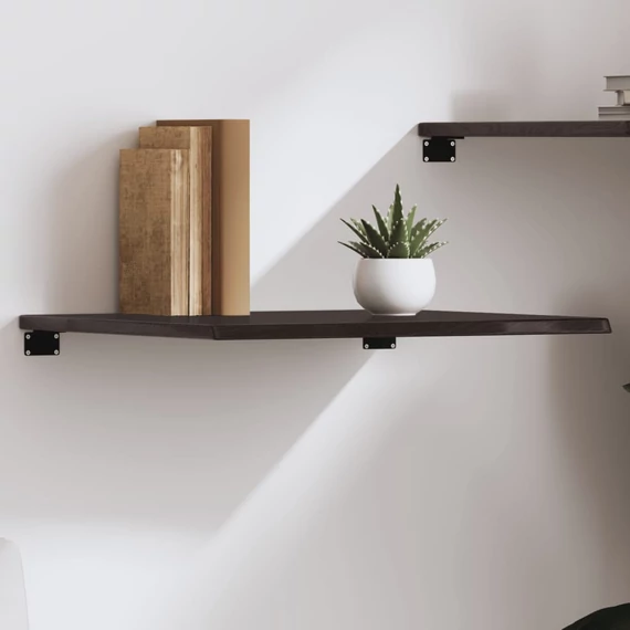VidaXL sötétbarna kezelt tömör tölgyfa fali polc 60x60x2 cm