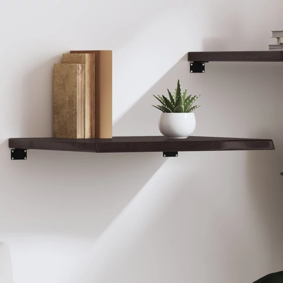 VidaXL sötétbarna kezelt tömör tölgyfa fali polc 60x60x(2-4) cm