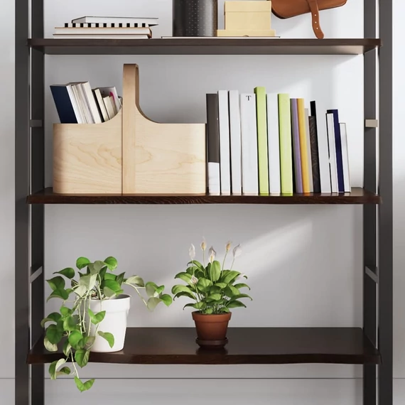 VidaXL sötétbarna kezelt tömör tölgyfa fali polc 100x40x2 cm