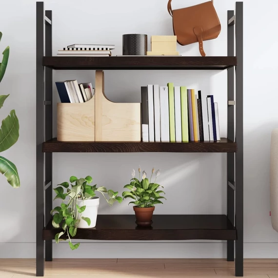 VidaXL sötétbarna kezelt tömör tölgyfa fali polc 100x40x(2-6) cm
