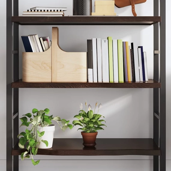 VidaXL sötétbarna kezelt tömör tölgyfa fali polc 100x50x(2-4) cm