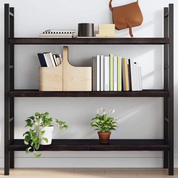 VidaXL sötétbarna kezelt tömör tölgyfa fali polc 120 x 30 x (2-4) cm