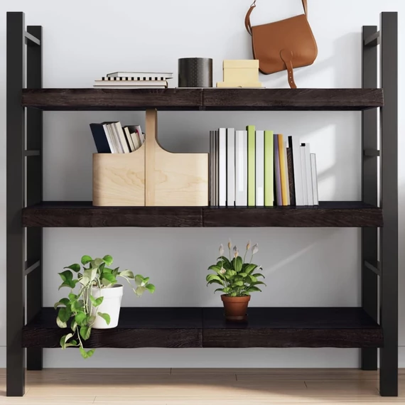 VidaXL sötétbarna kezelt tömör tölgyfa fali polc 120 x 50 x (2-6) cm