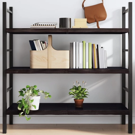 VidaXL sötétbarna kezelt tömör tölgyfa fali polc 120 x 60 x (2-4) cm