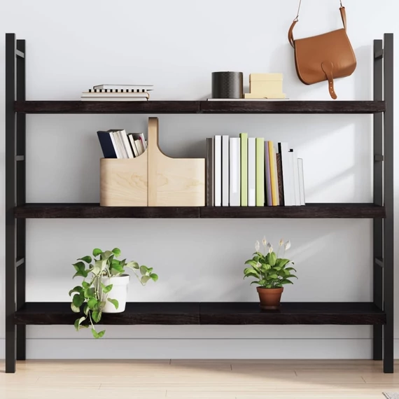 VidaXL sötétbarna kezelt tömör tölgyfa fali polc 140 x 40 x (2-4) cm