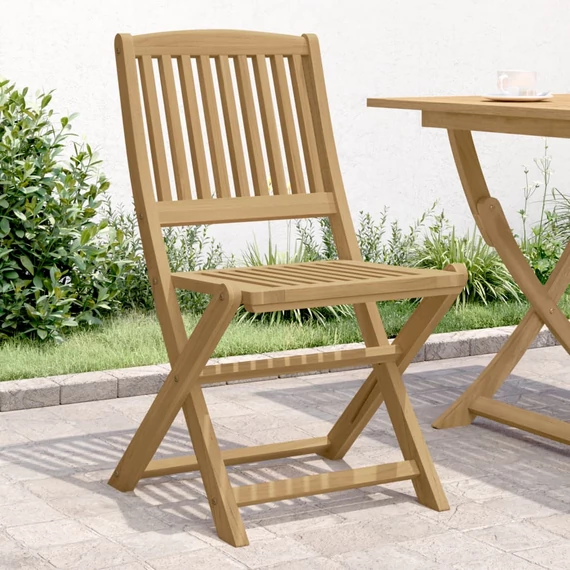 VidaXL 2 db összecsukható tömör akácfa kerti szék 57x48,5x90 cm