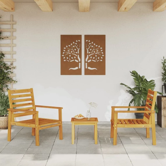 VidaXL 2 db tömör akácfa kerti kanapéfotel 66,5 x 65 x 81 cm
